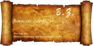 Bancza Zorán névjegykártya